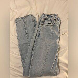 Abercrombie front hem split jeans